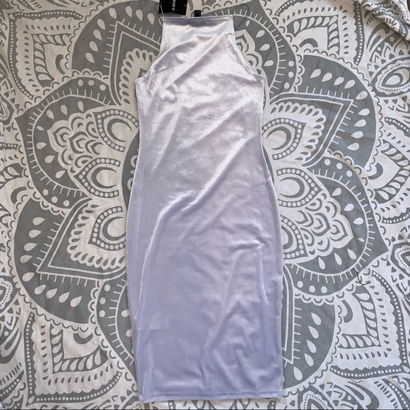 NWT Forever 21 Light Blue Velvet Bodycon Dress - Picture 5 of 6